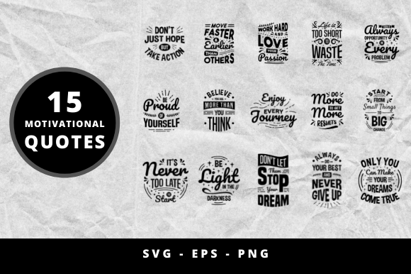 Review: Motivational Quotes Bundle Graphic for Embroidery